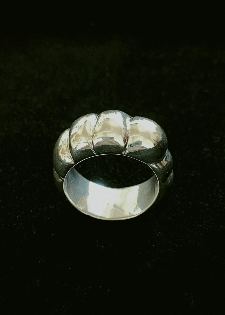 Large Caterpillar Ring in Silver