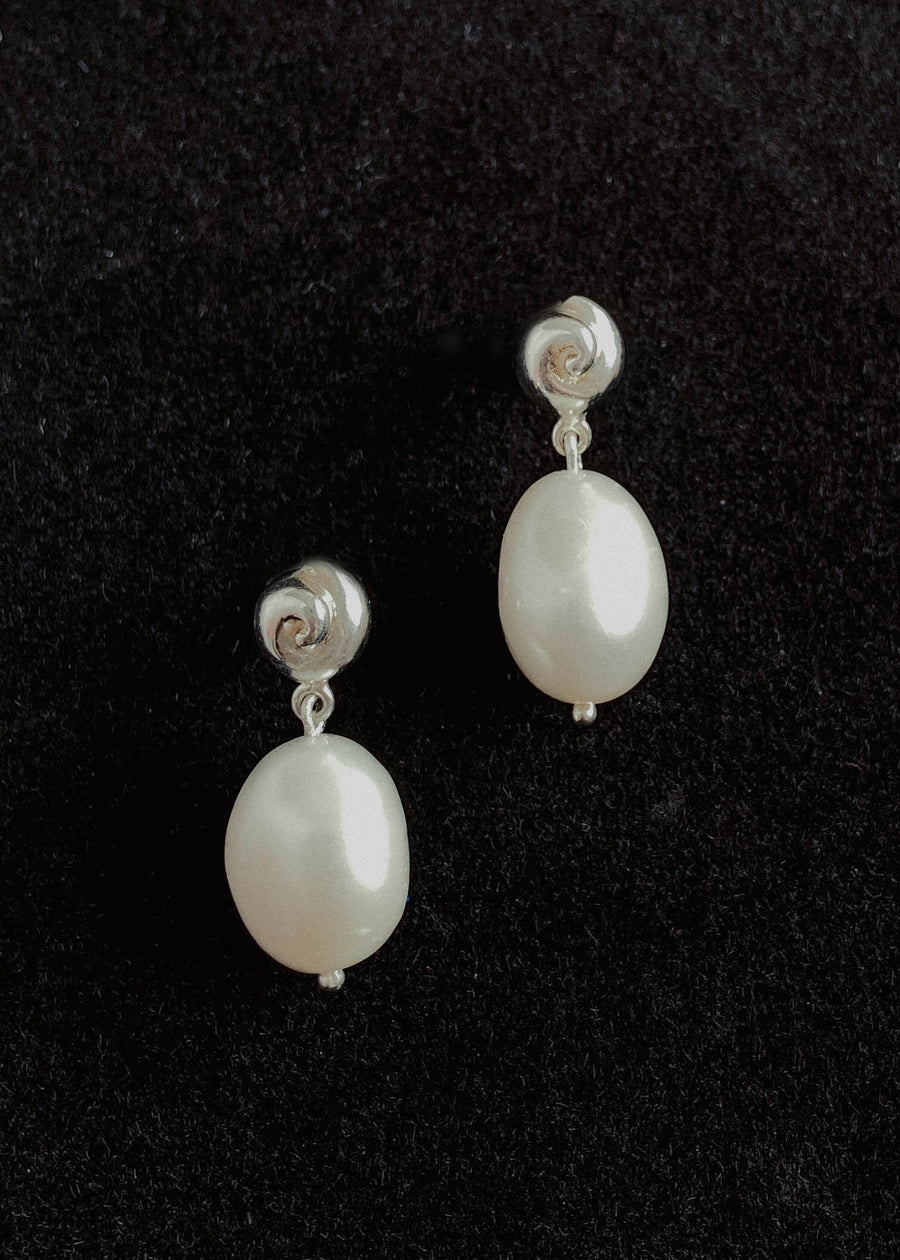 Caracol Pearl Drop Earrings